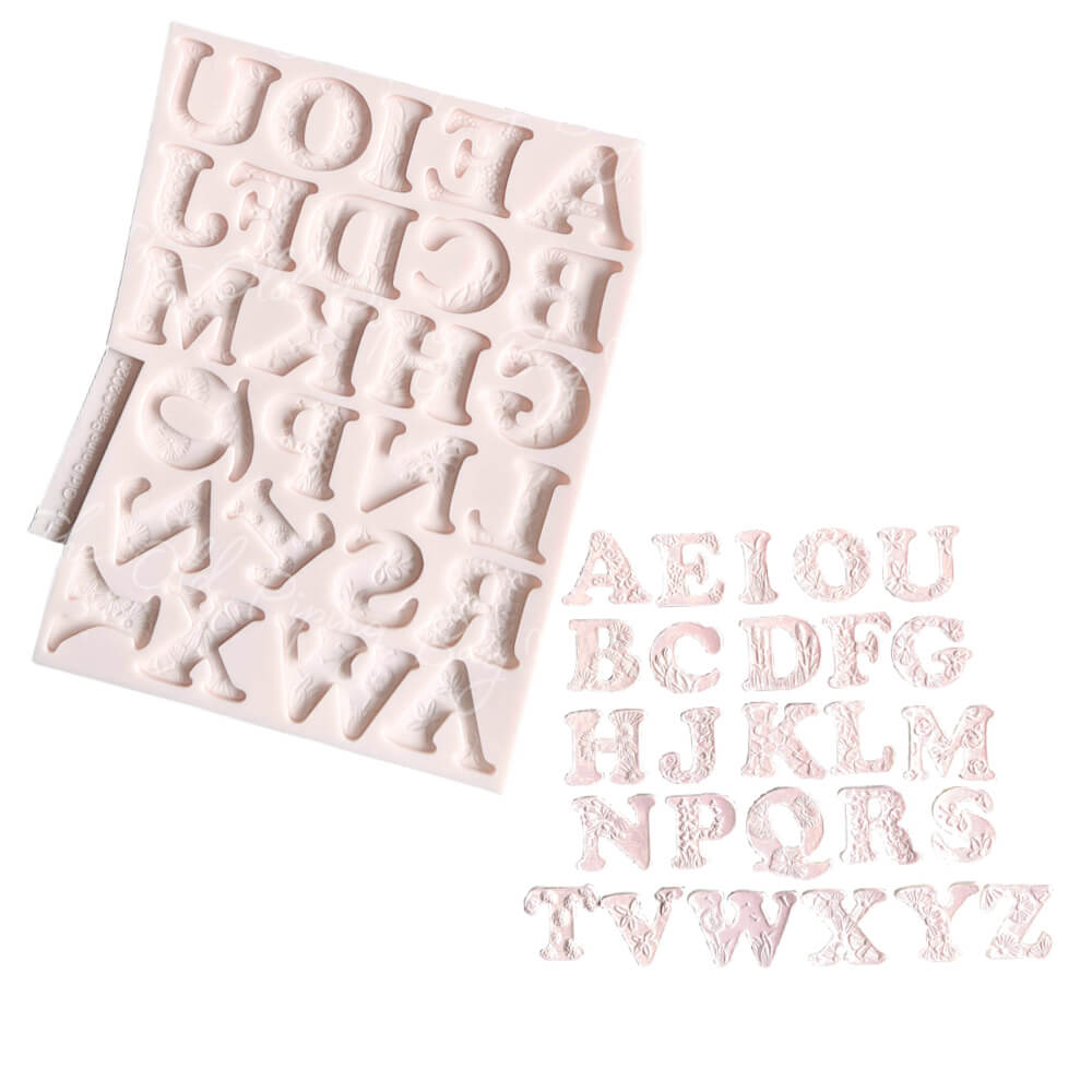 floral alphabet mould mold